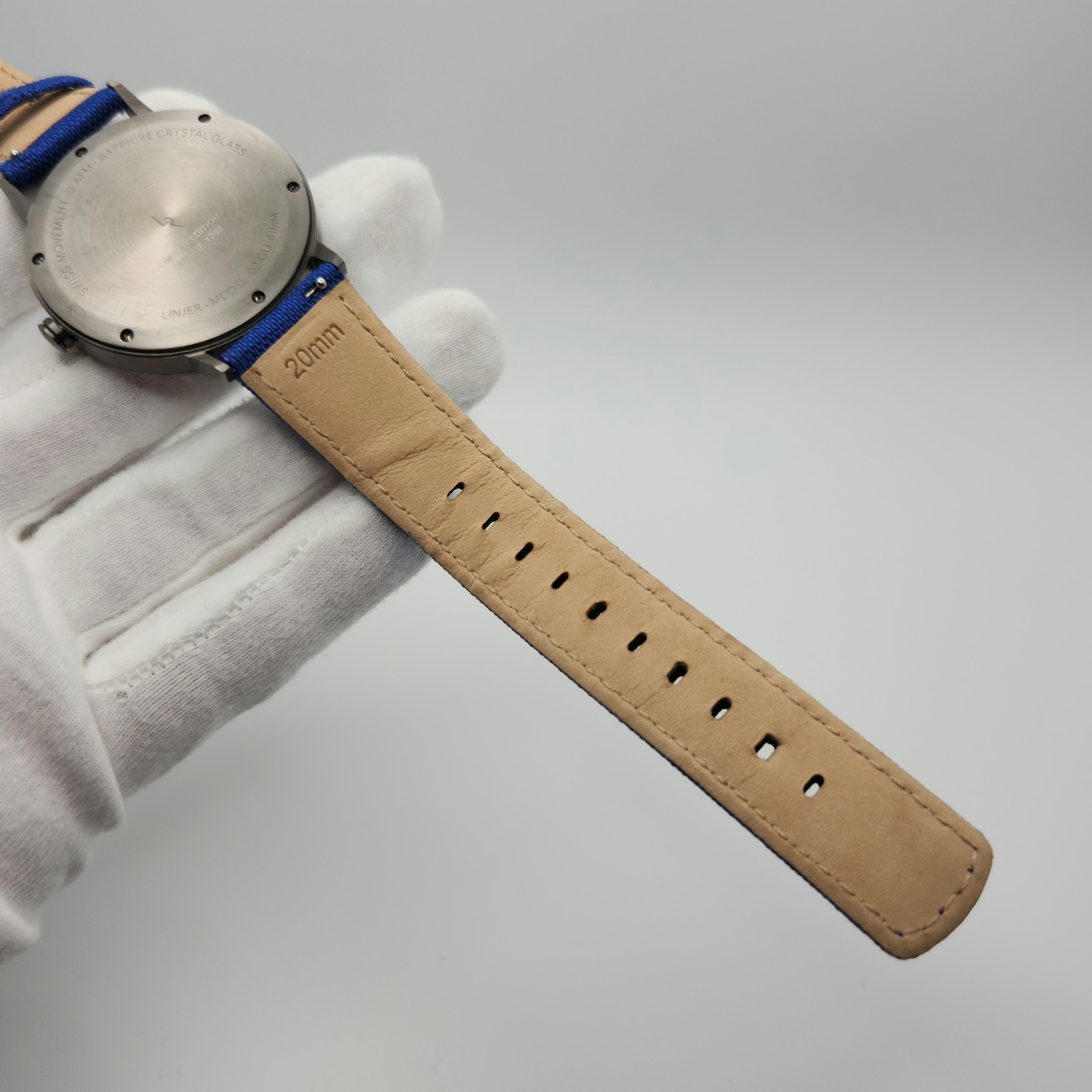 Linjer 02-GU Men’s 41mm Quartz Watch w/ Blue Strap
