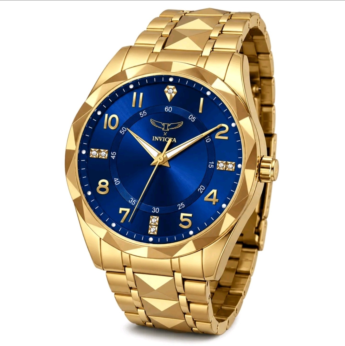 Invicta Men’s Watch Specialty I by Invicta Blue Dial Yellow Gold Bracelet 69020