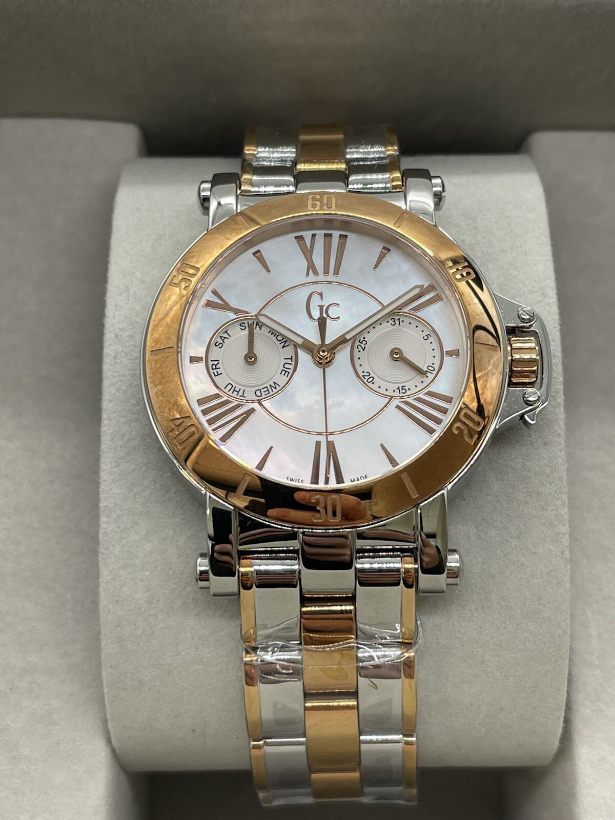 Guess Collection twoTone Silver/Rose Gold multifunction Women’s Watch X74002L1S