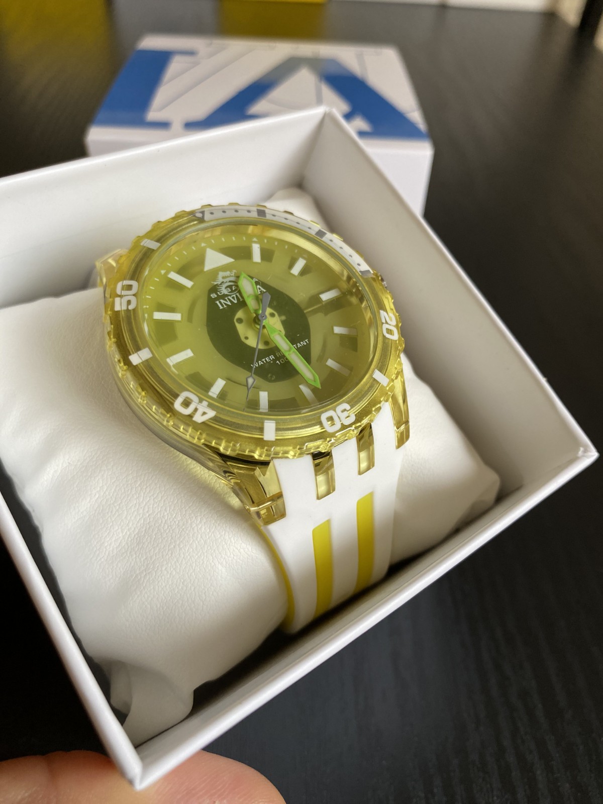 Invicta Men’s Watch Subaqua Quartz White and Yellow Silicone Rubber Strap 69451