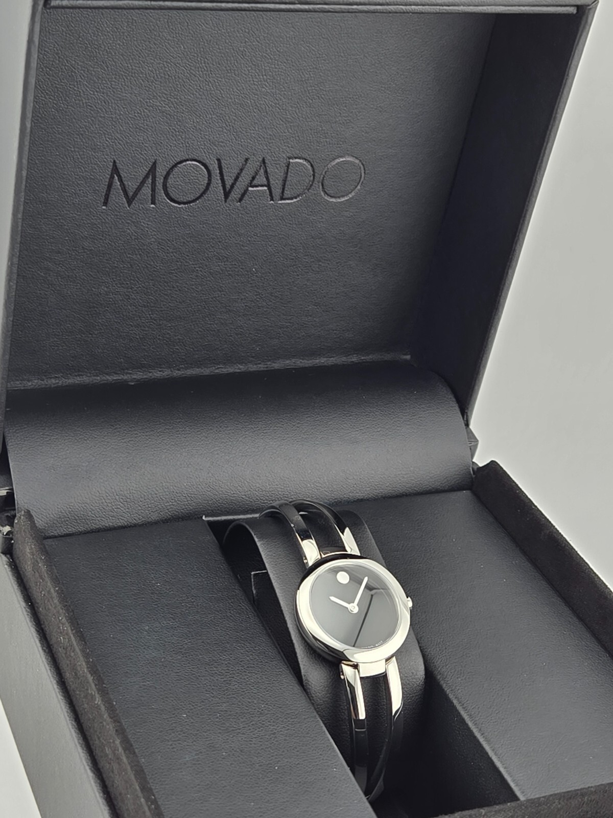 Movado Women’s Amorosa Black Dial Stainless Steel Watch – 0607131 ($595 MSRP)