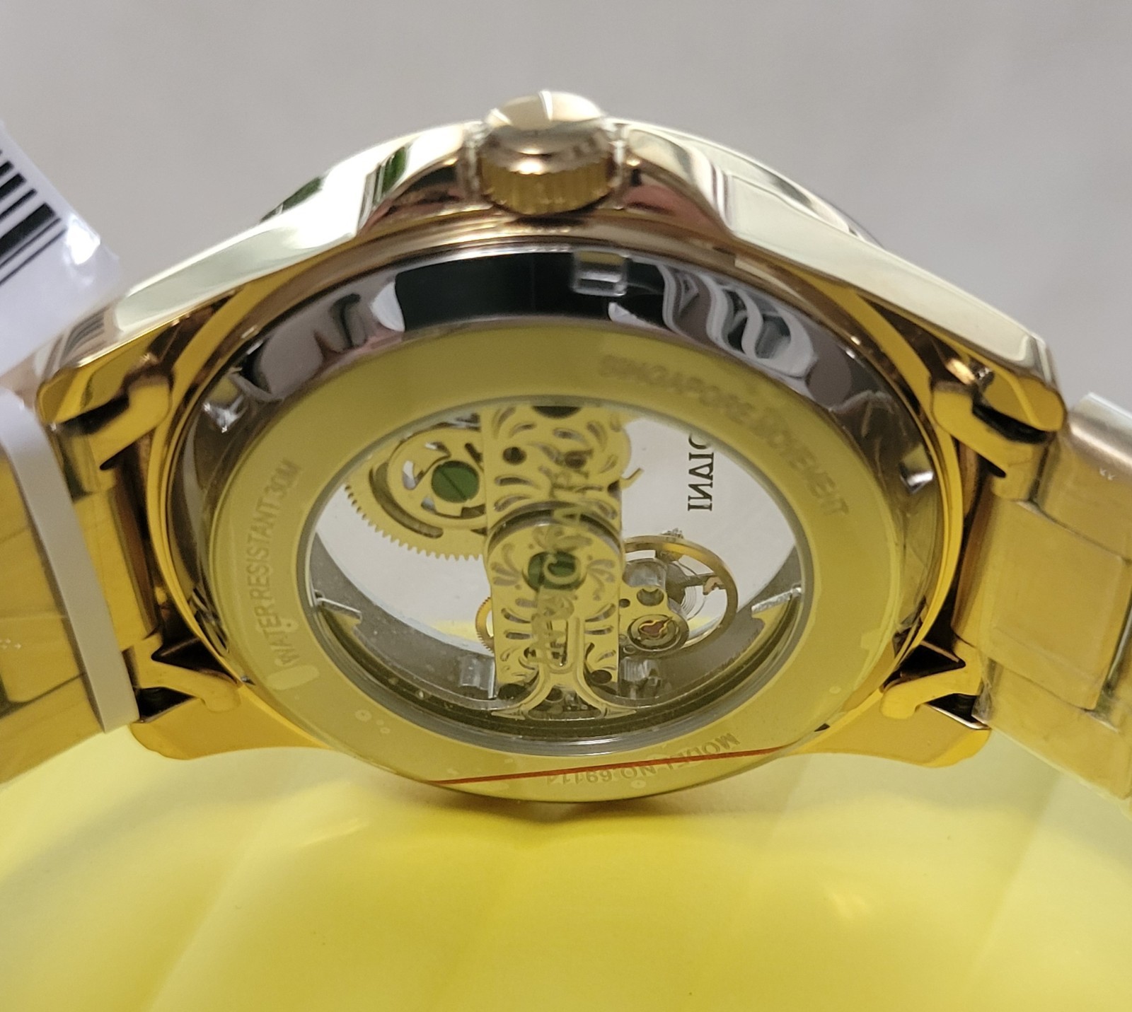 Invicta Objet D Art Automatic Men’s Watch w/ Skeleton Dial – 43mm, Gold, 69114