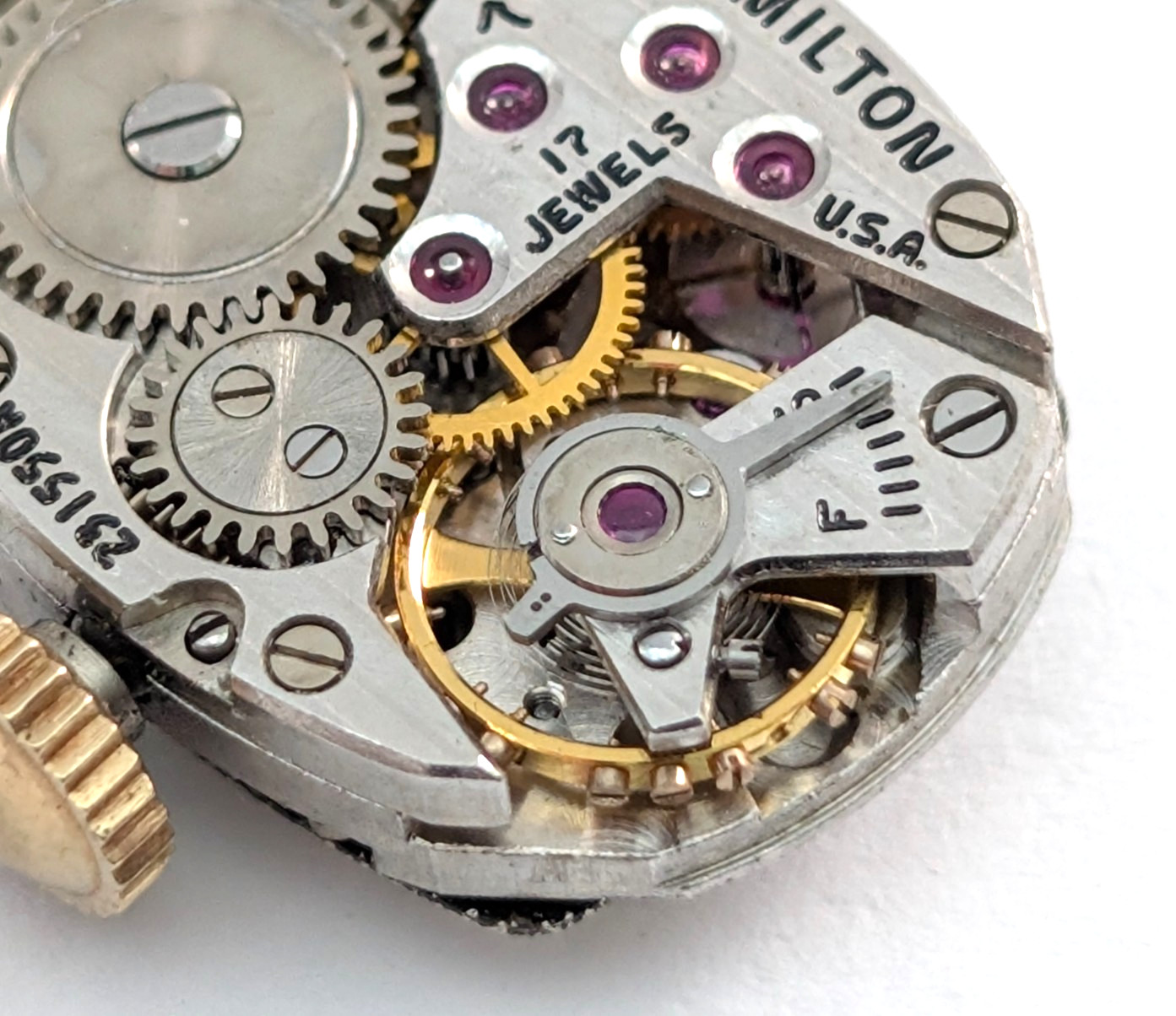 1950s HAMILTON 750 17j 231550A Vintage Ladies 13mm Watch Movement PARTS REPAIR