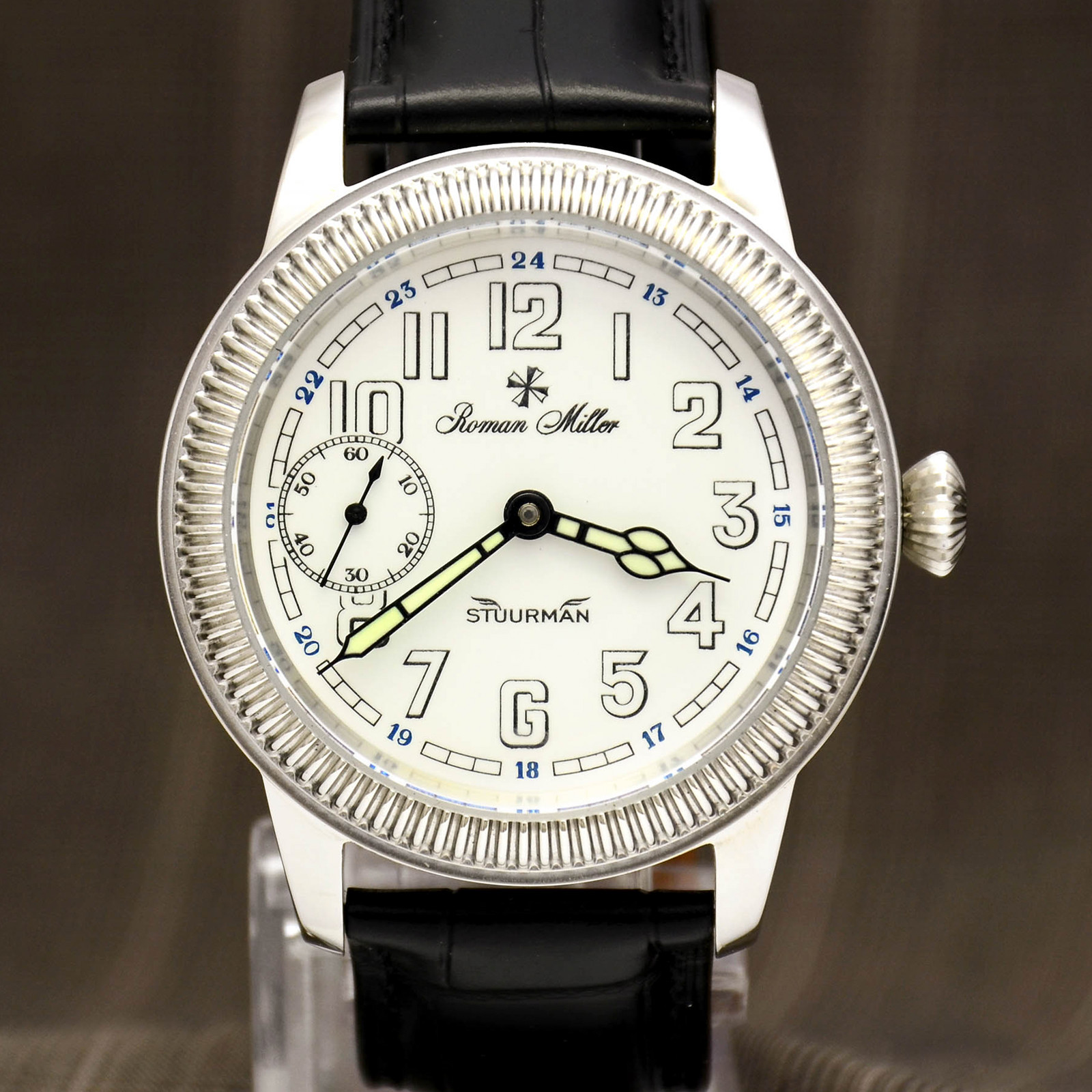 Mens Mechanical watch vintage style Navigator analog watch Roman Miller Stuurman