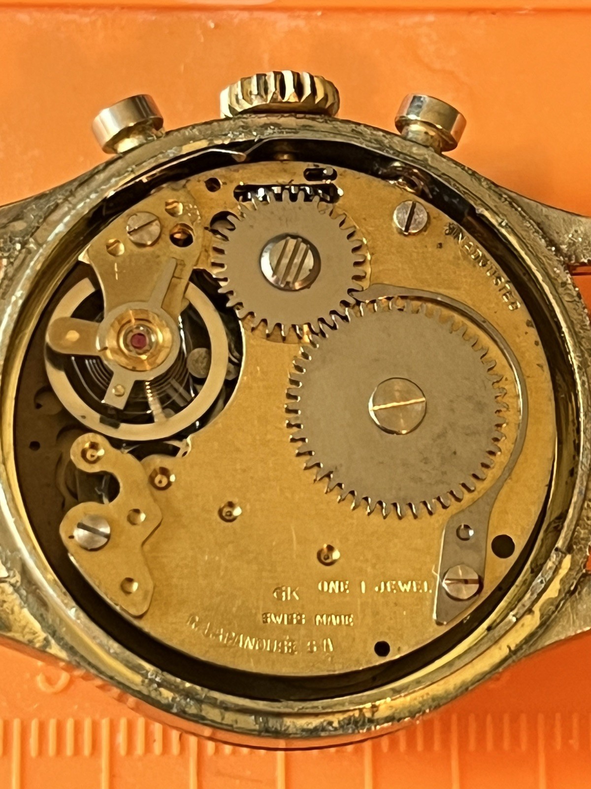 Vintage Cimier Swiss 2-Register Chronograph Gold Dial Manual Wind Runs
