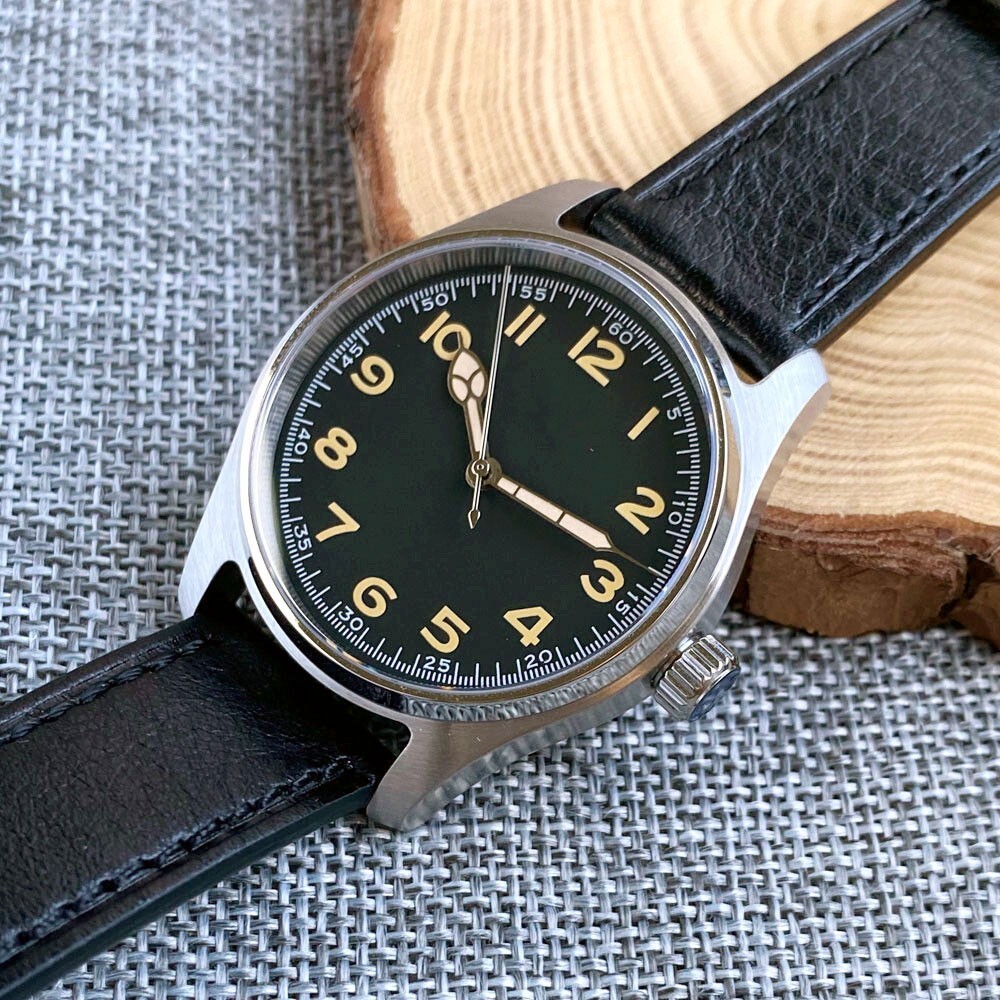 Pilot 39mm Tandorio Black Dial Sapphire Glass Japan NH35A Automatic Mens Watch