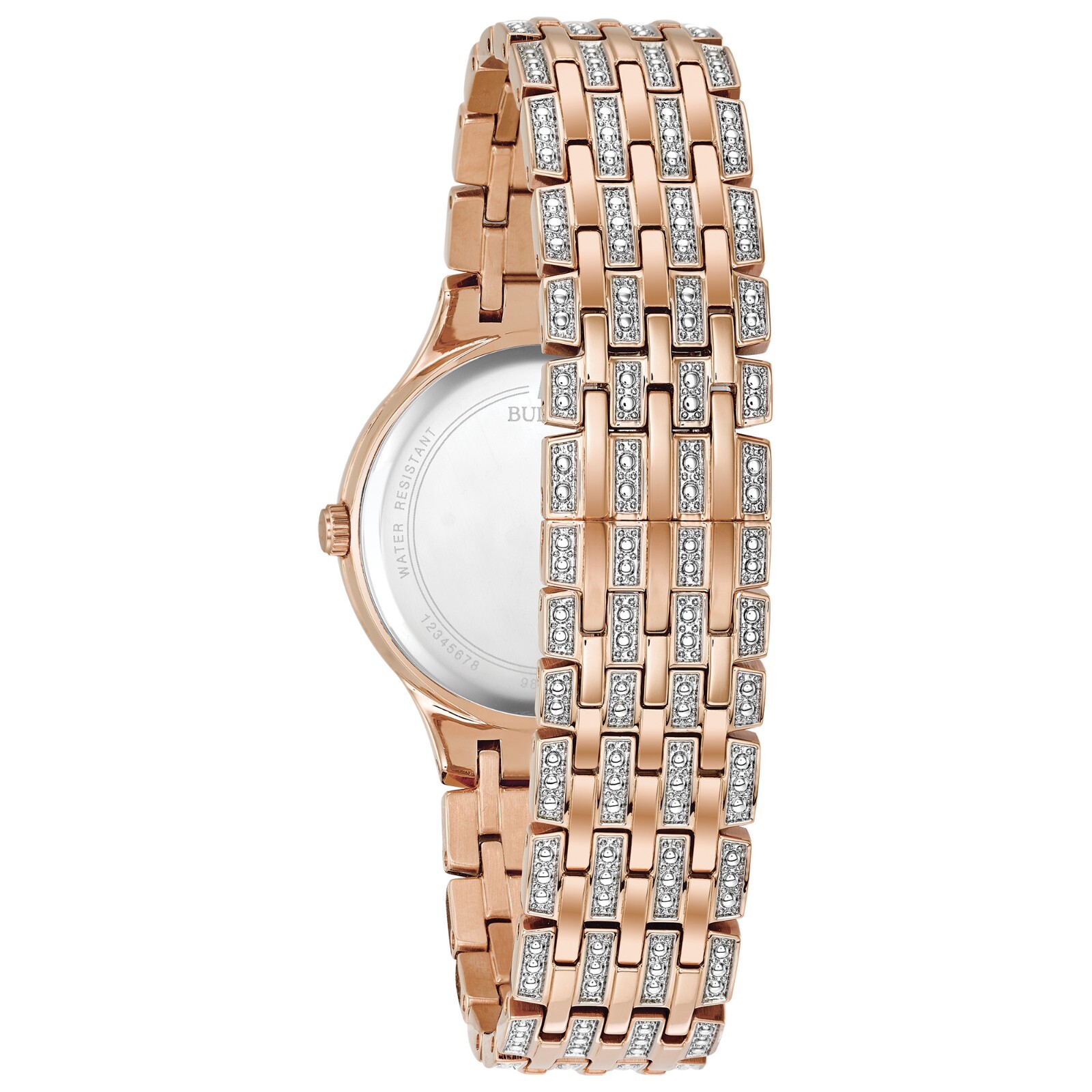 Bulova Phantom Women Quartz Rose Gold Stainless Steel Crystal Watch 32MM 98L235