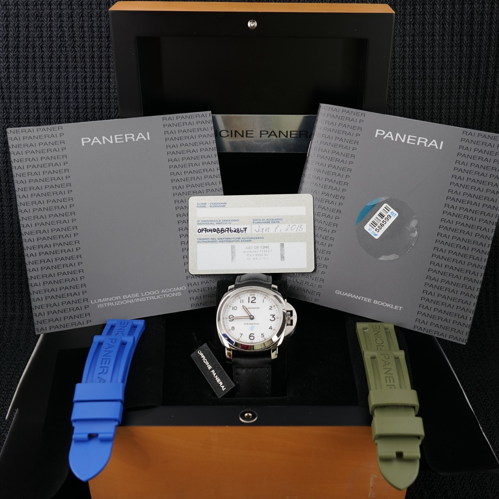 Panerai Luminor PAM00630 White Dial 44mm —Warranty Card, Box, 3 Straps -FULL SET