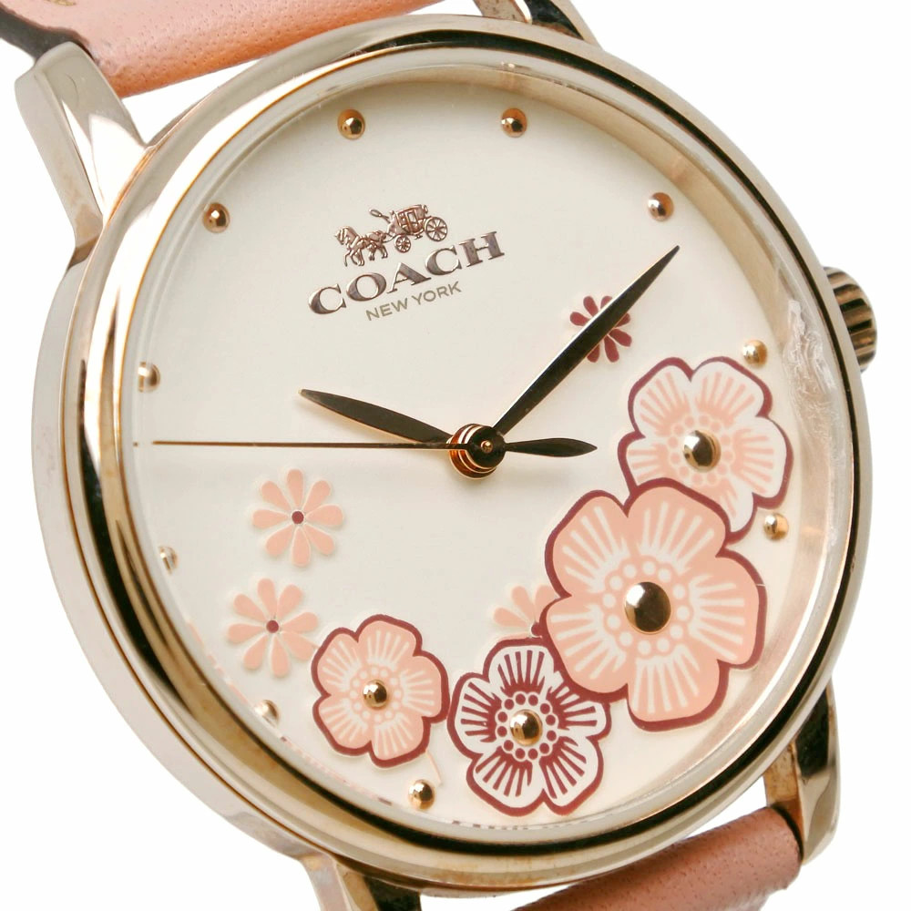 COACH CA.113.7.34.1539 White Case Size 42mm x 36mm Ladies Used Watch #61016