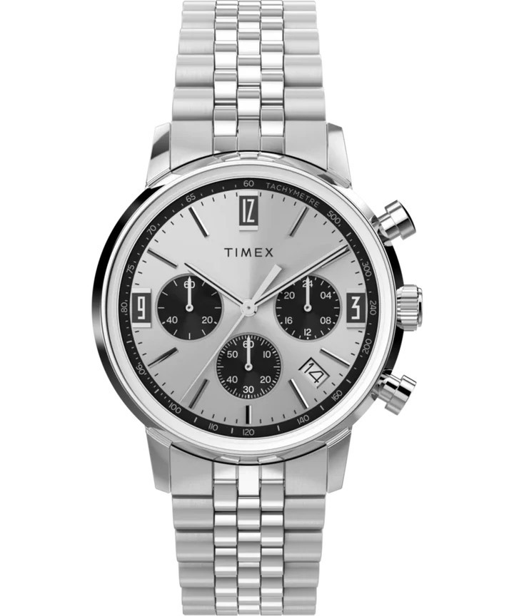 Timex Marlin TW2W10400 NEW Men’s Watch Stainless Steel Case & Bracelet..
