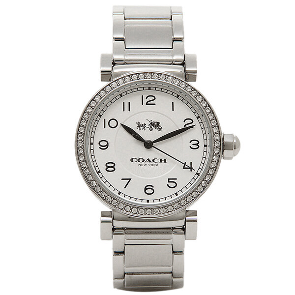 COACH Women’s Madison Fashion 36mm Bracelet Watch White/Stainless Steel Watch