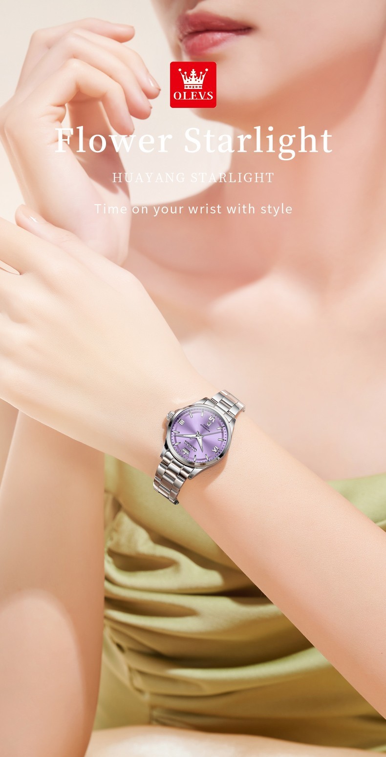 OLEVS Japan Movement Fashion Diamond Dial Leisure Lady Quartz Wristwatch 3668