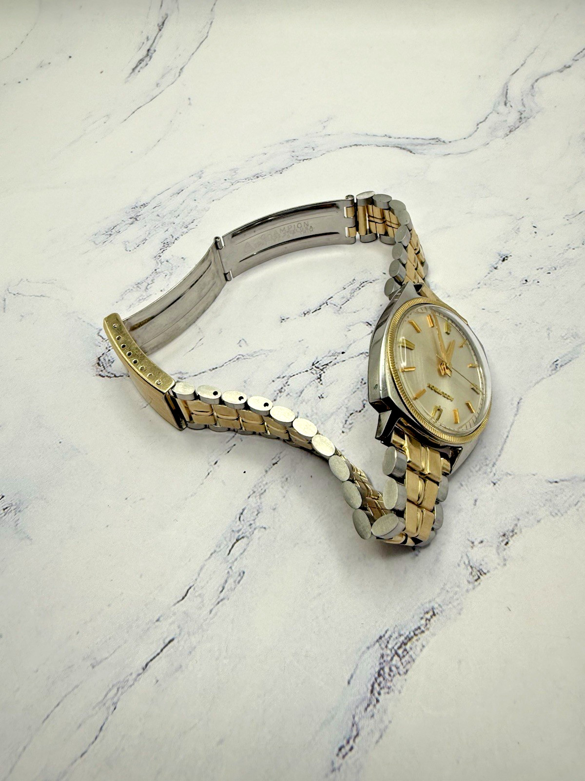 Bulova Accutron 214 M6 1966 Asymetric Case Solid 14K Gold Bezel Watch. Serviced!