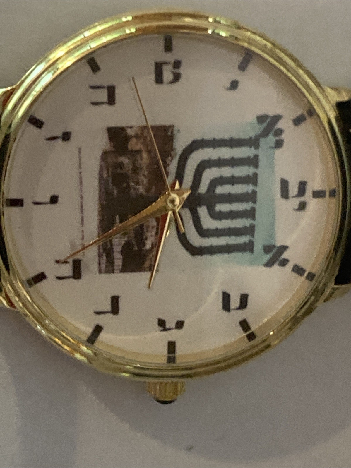 Finesse Men’s Watch Quartz Hebrew Dial Black Leather Band