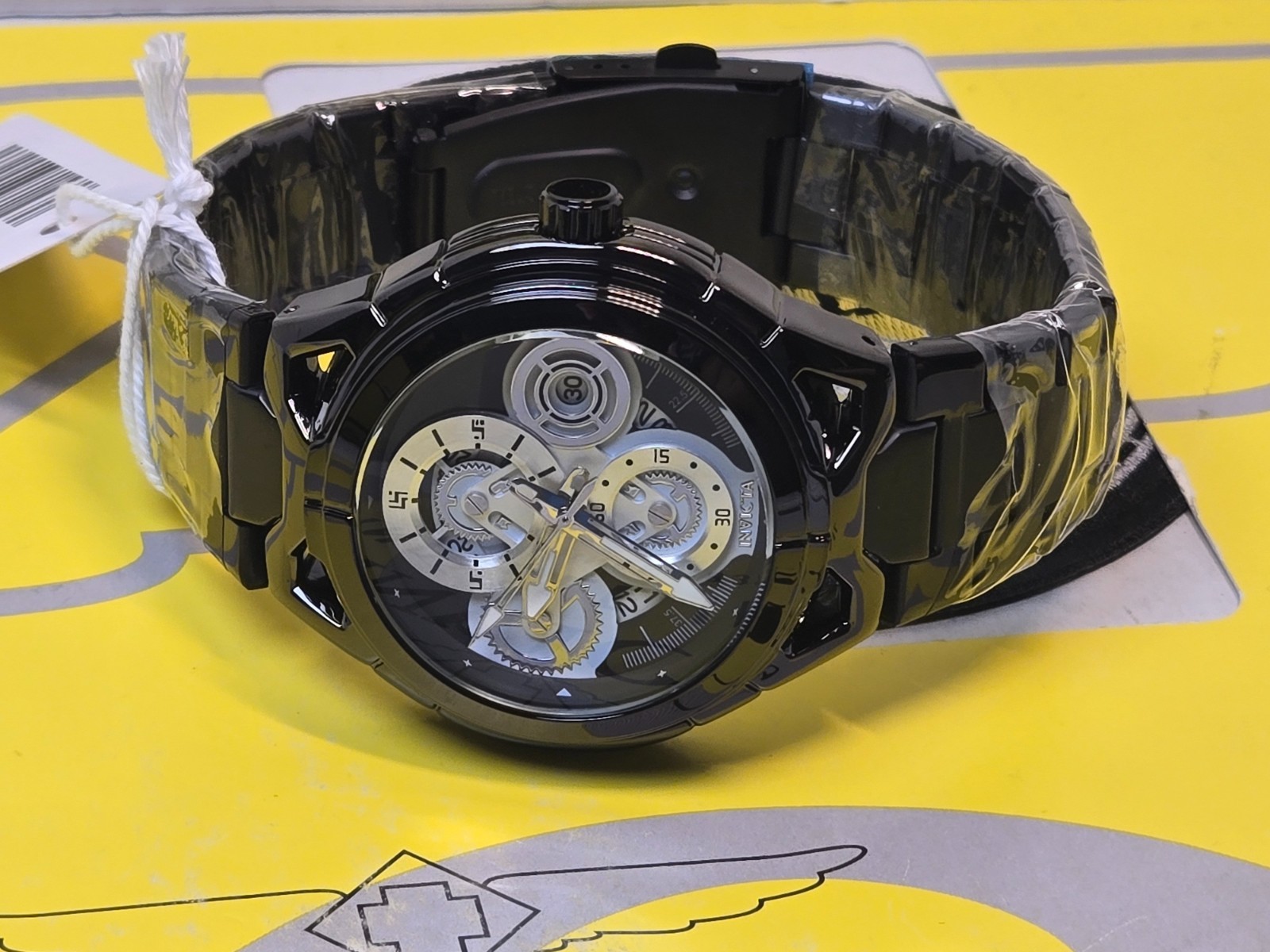Invicta S1 Rally Men’s Watch 44mm Black With Black & Silver Skeleton Dial NEW