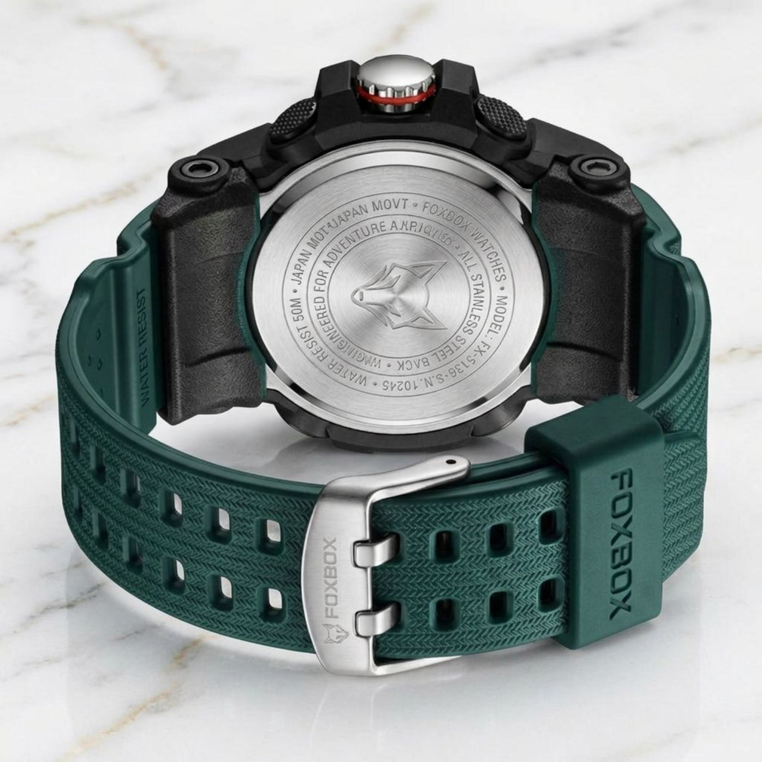 Men’s Sporty Quartz Digital Analog Luminous Waterproof Watch Green Black Dial