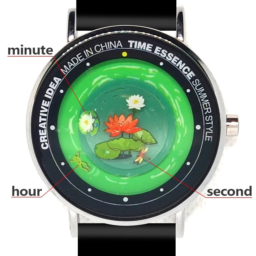 Unique Summer Dragonfly Frog Garden Unisex Watch: » A Perfectly Useless Pond»