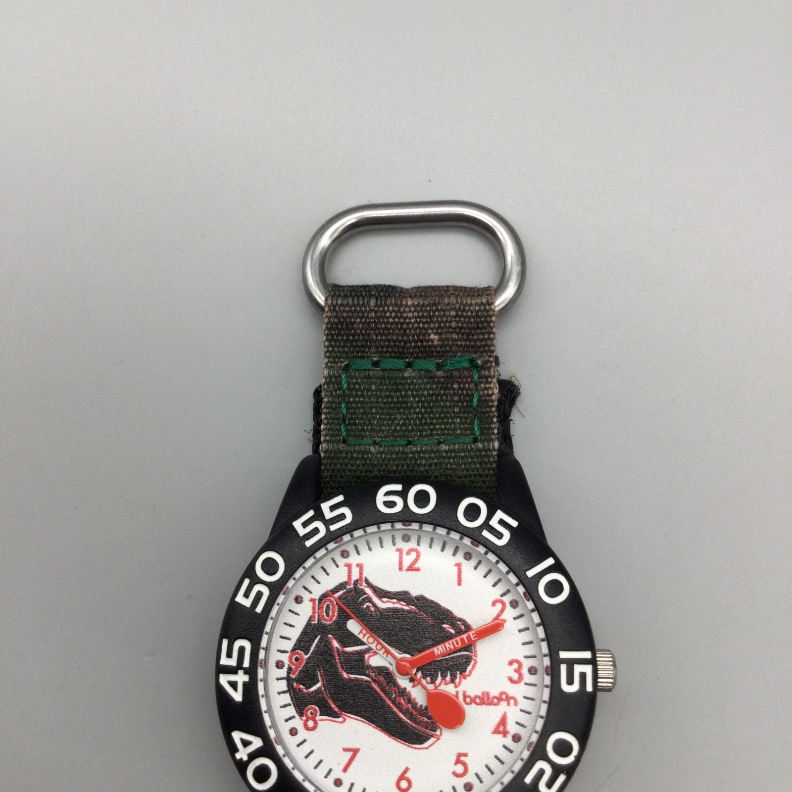 Red Balloon T Rex Time Teller Watch Kids Boy 32mm Black Tone Nylon Band