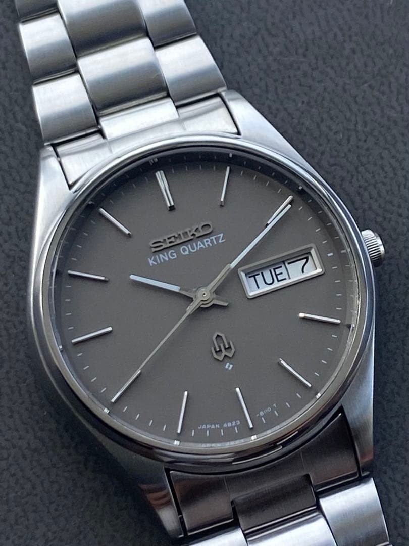 Seiko King Quartz 48 Model Gray Dial Vintage Watch No Box