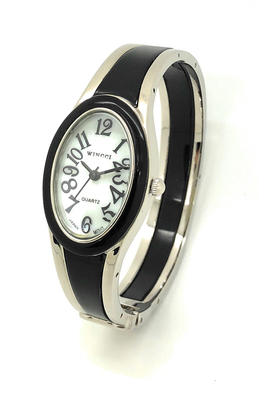 Wincci Ladies Enamel Metal Bangle Cuff Fashion Analog Quartz Watch Easy to Read