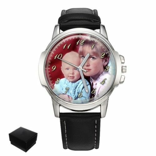 PERSONALISED CUSTOM MENS WRIST WATCH FAMILY FRIENDS PHOTO BIRTHDAY FATHER’S GIFT