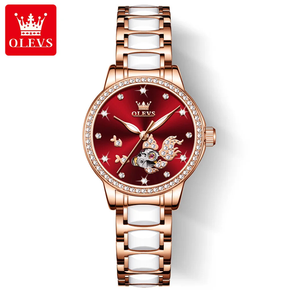 OLEVS Waterproof Luminous Diamonds Dials Automatic Mechanical Watch Women’s