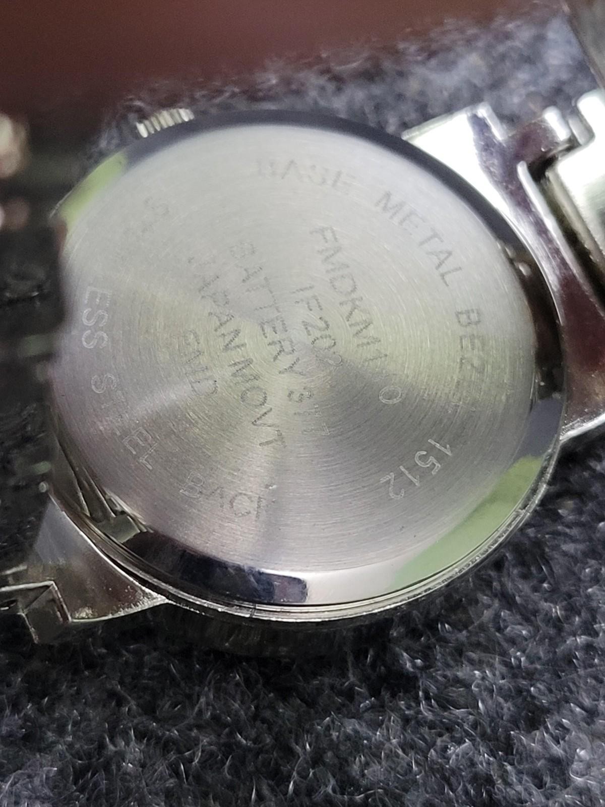 FMD Silver Tone Roman Numeral Watch Womens Japan Quartz Stainless Steel Band