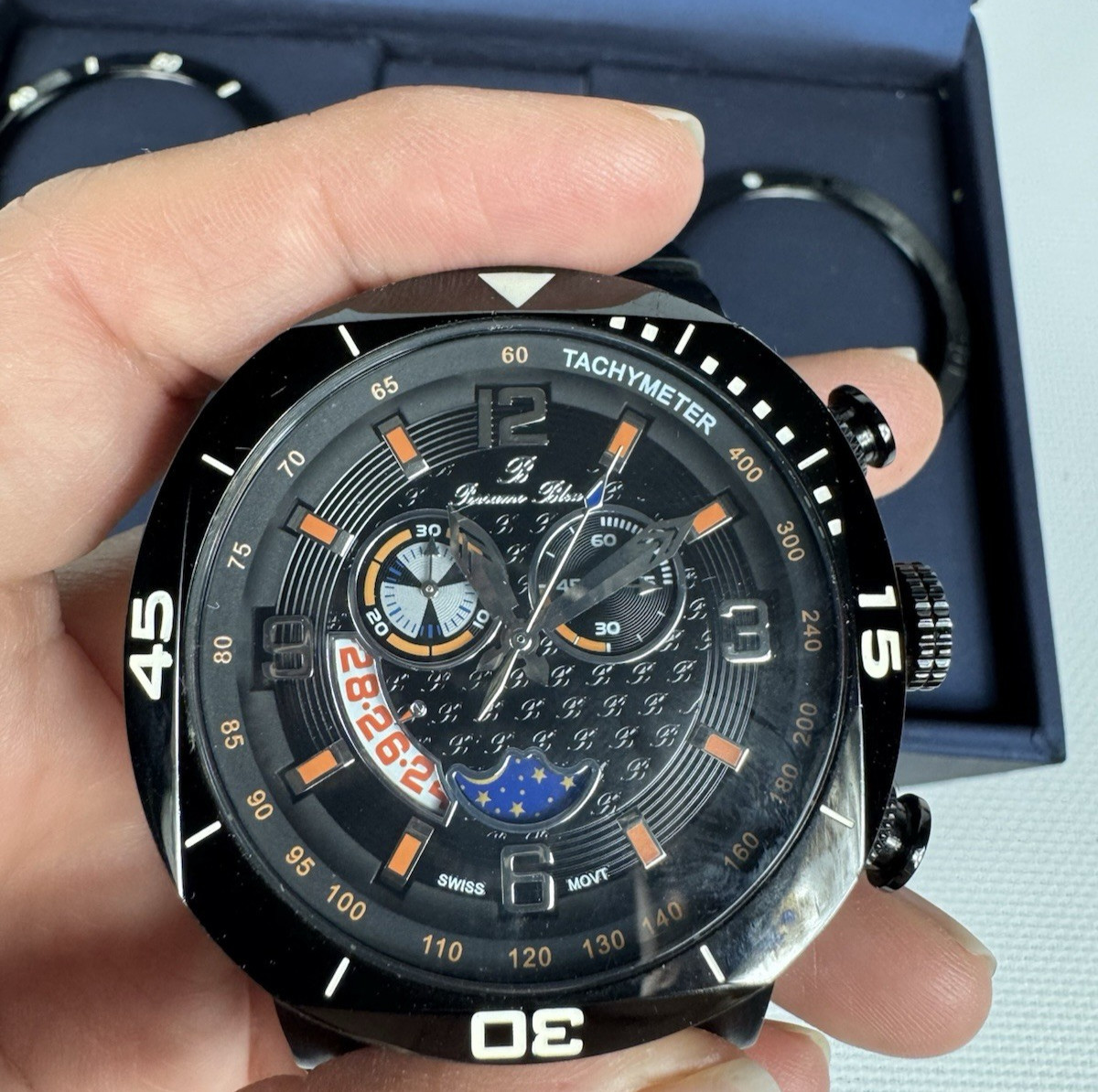 Porsamo Bleu Las Vegas Men’s Watch, Silicone strap, interchangeable bezels.