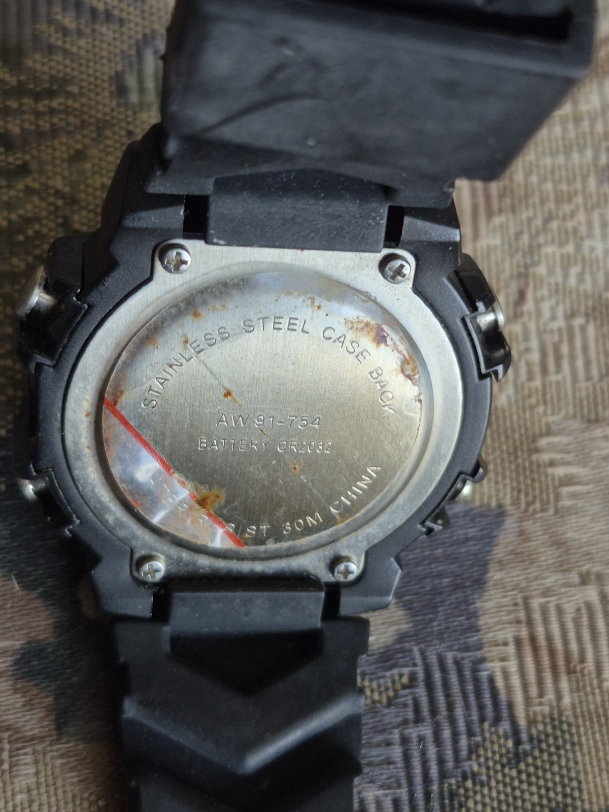 Digital Solar Lithium Watch AW 91-754 3BAR Water Resistant Black Sport Running