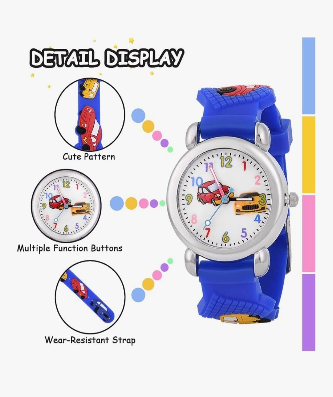Kids Watch,3D Cute Cartoon Toy Watch,Gift for Boys and Girls Age 3-11 Years Old