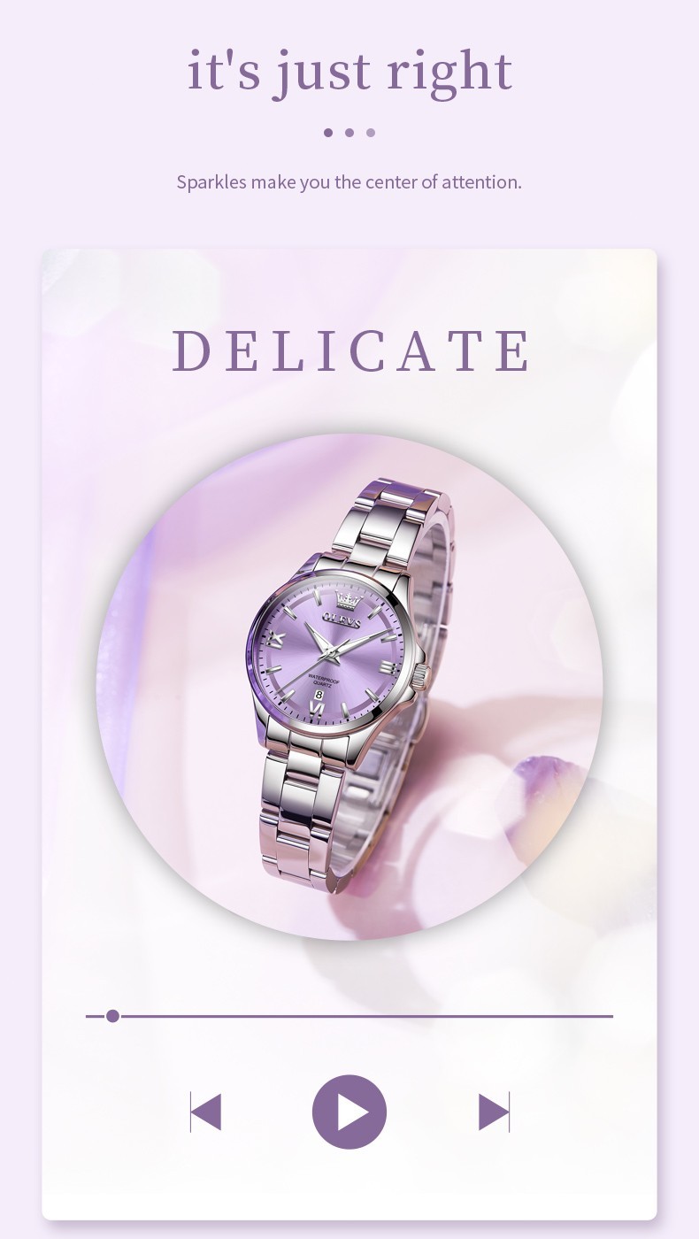 OLEVS Japan Movement Fashion Diamond Dial Leisure Lady Quartz Wristwatch 3668