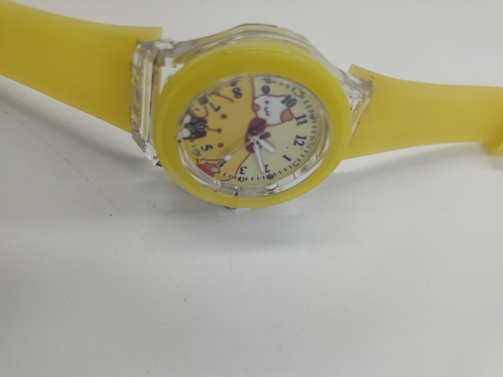 Kids Silicone Band Watch Quartz Analog Wristwatches Girls Lovely Yellow Watches