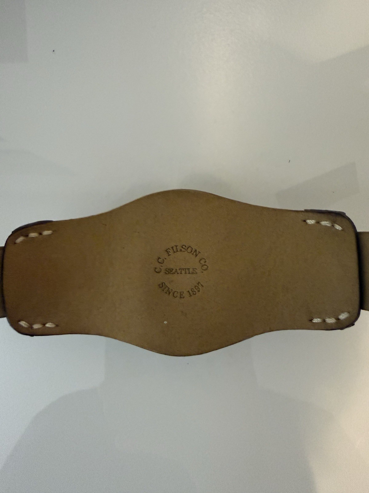 Filson Argonite-715 Quartz Watch Beige Dial Leather Strap Box Manual