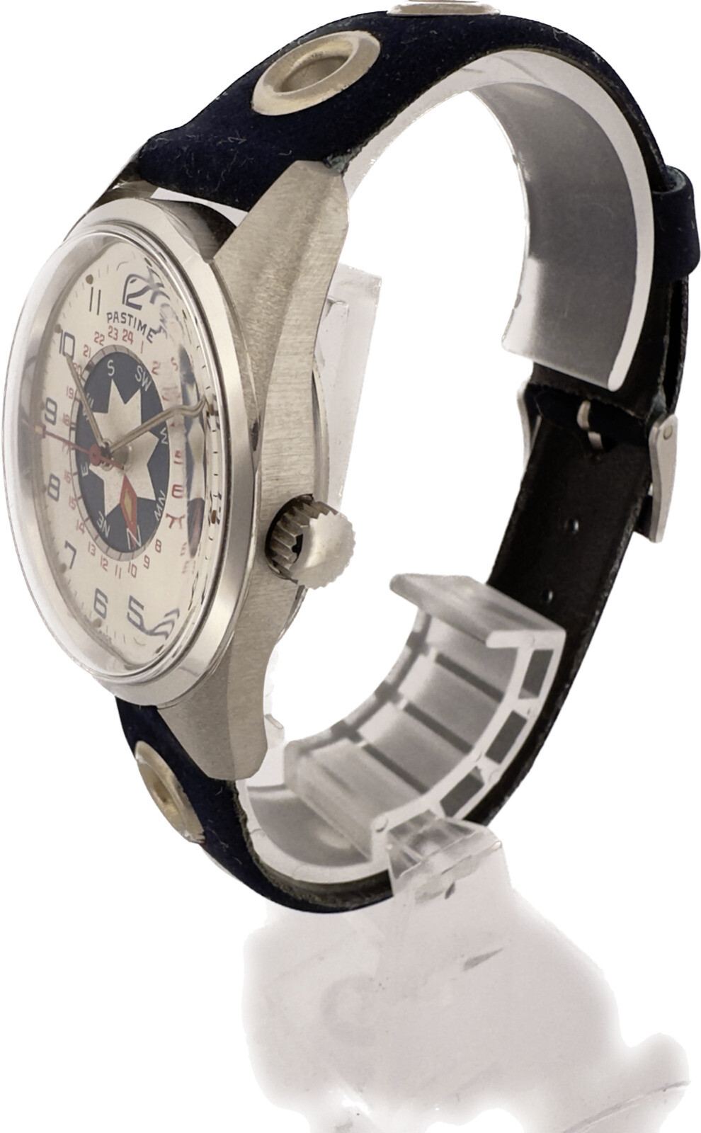 Vintage Pastime Revue Thommen GMT 24Hour Compass Men’s Mechanical Wristwatch NOS