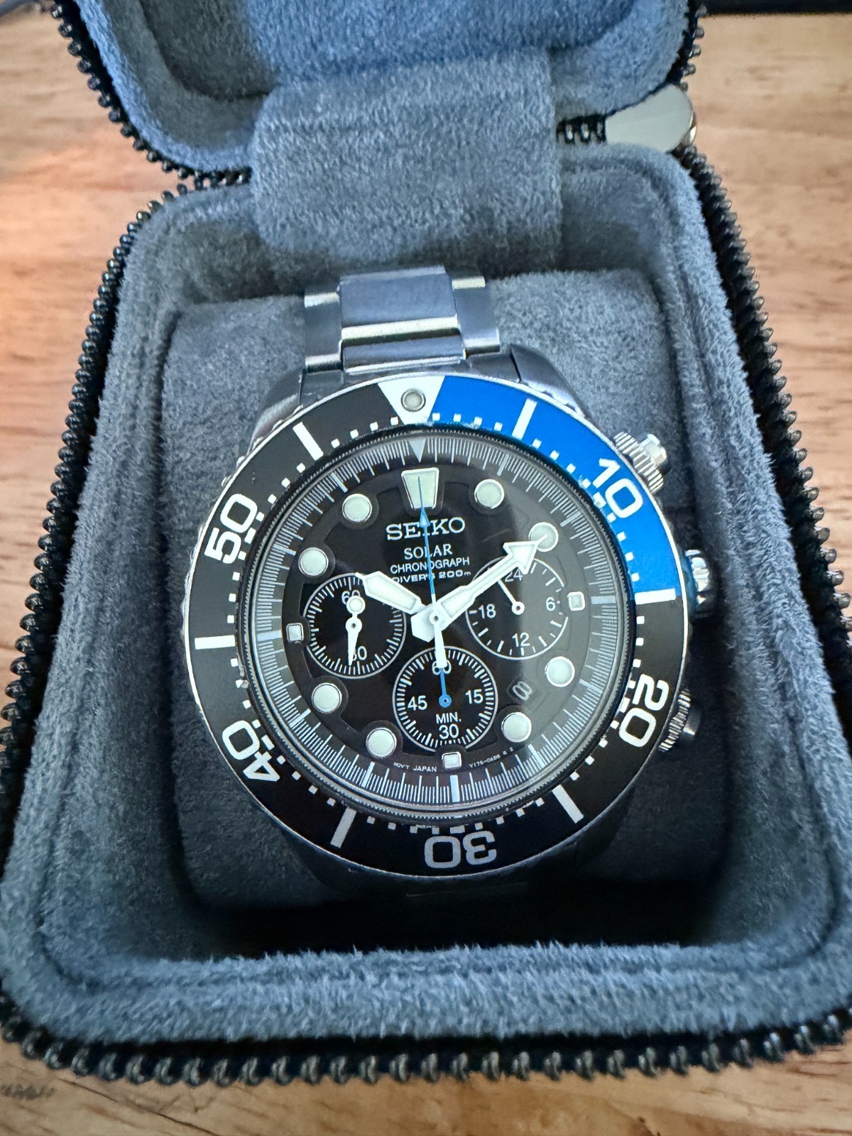 SEIKO Prospex Solar Chronograph Diver «Batman» SSC781P1 V175-0AD0 | NEW BATTERY!