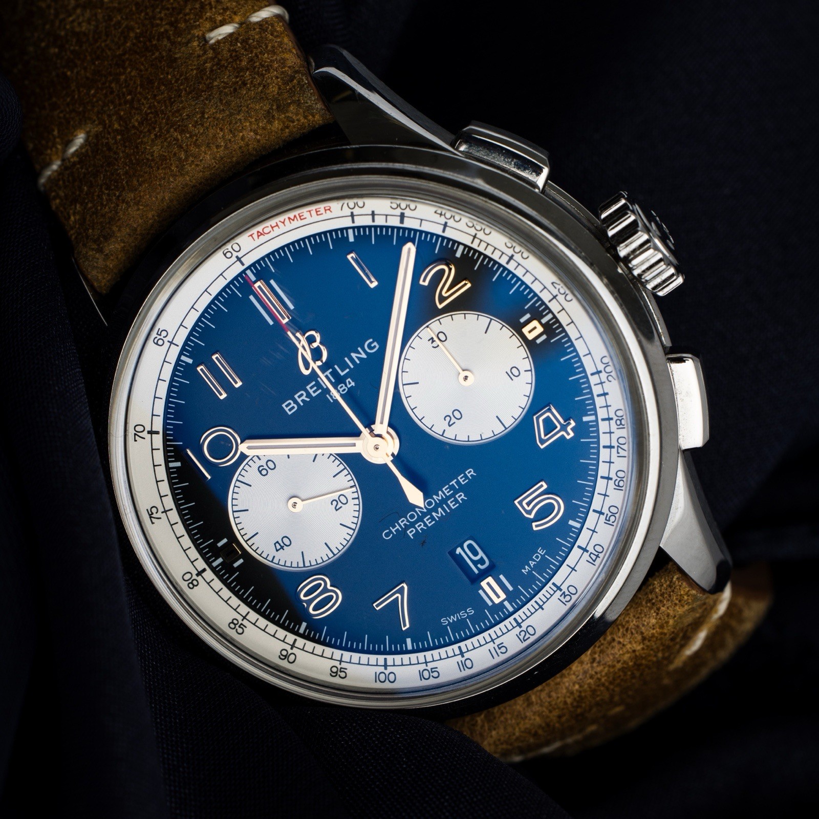 Breitling Premier B01 Chrono Norton SS auto 42mm Strap Watch AB0118A21B1X2