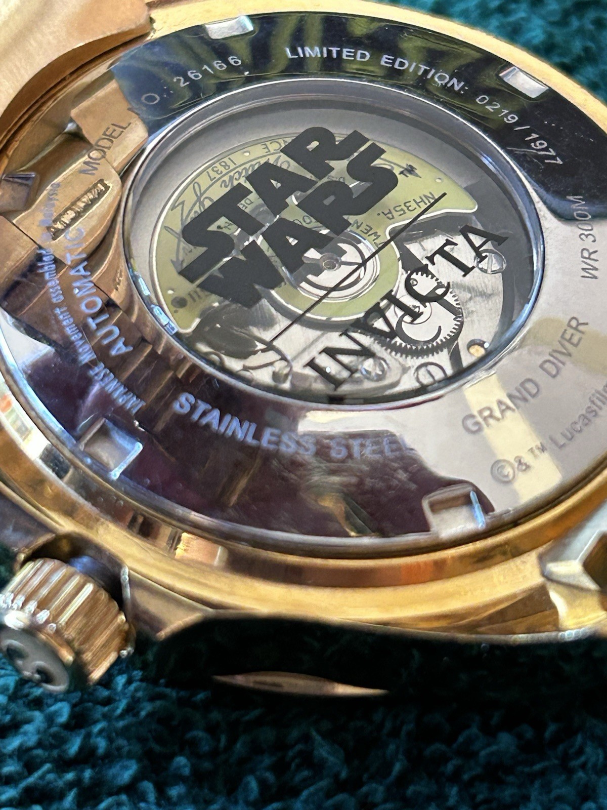 Invicta Star Wars C-3PO Limited Edition 47mm Automatic NH35A Gold Tone Watch 261