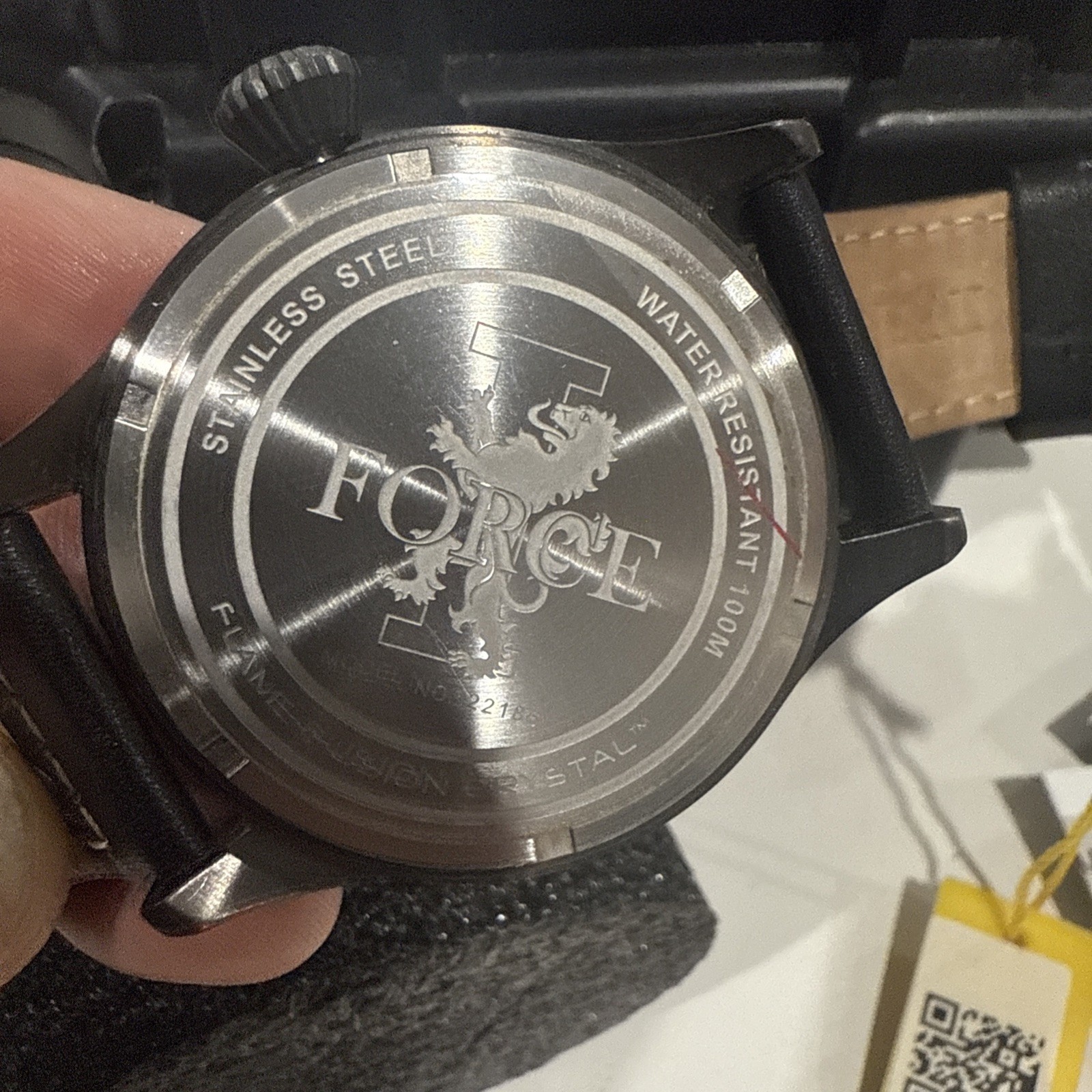 New Invicta I-Force Quartz Watch 45mm Gunmetal SS Leather #22186 Needs Battery