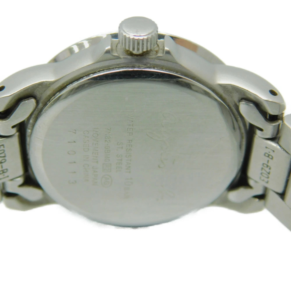 agnes b Shell Pink Dial Stainless Steel Quartz Watch Timepiece Womens