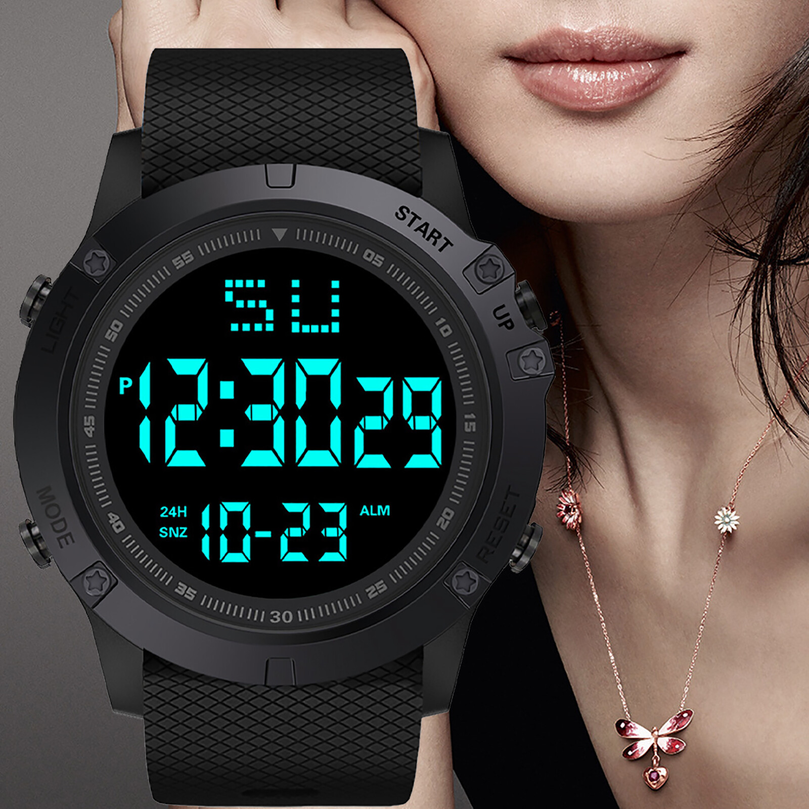 Men Digital Sports Watch Military Tactical LED Backlight Wristwatch Waterproof