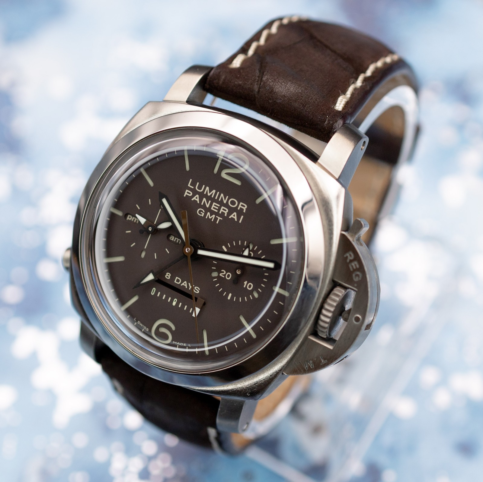 Panerai Luminor 1950 8 Days Chrono Monopulsante Tobacco Dial Titanio PAM00311