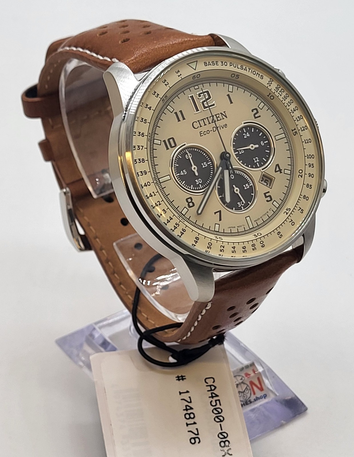 Citizen Eco-Drive Weekender, Chrono Stainless Leather Quartz Watch – CA4500-08X
