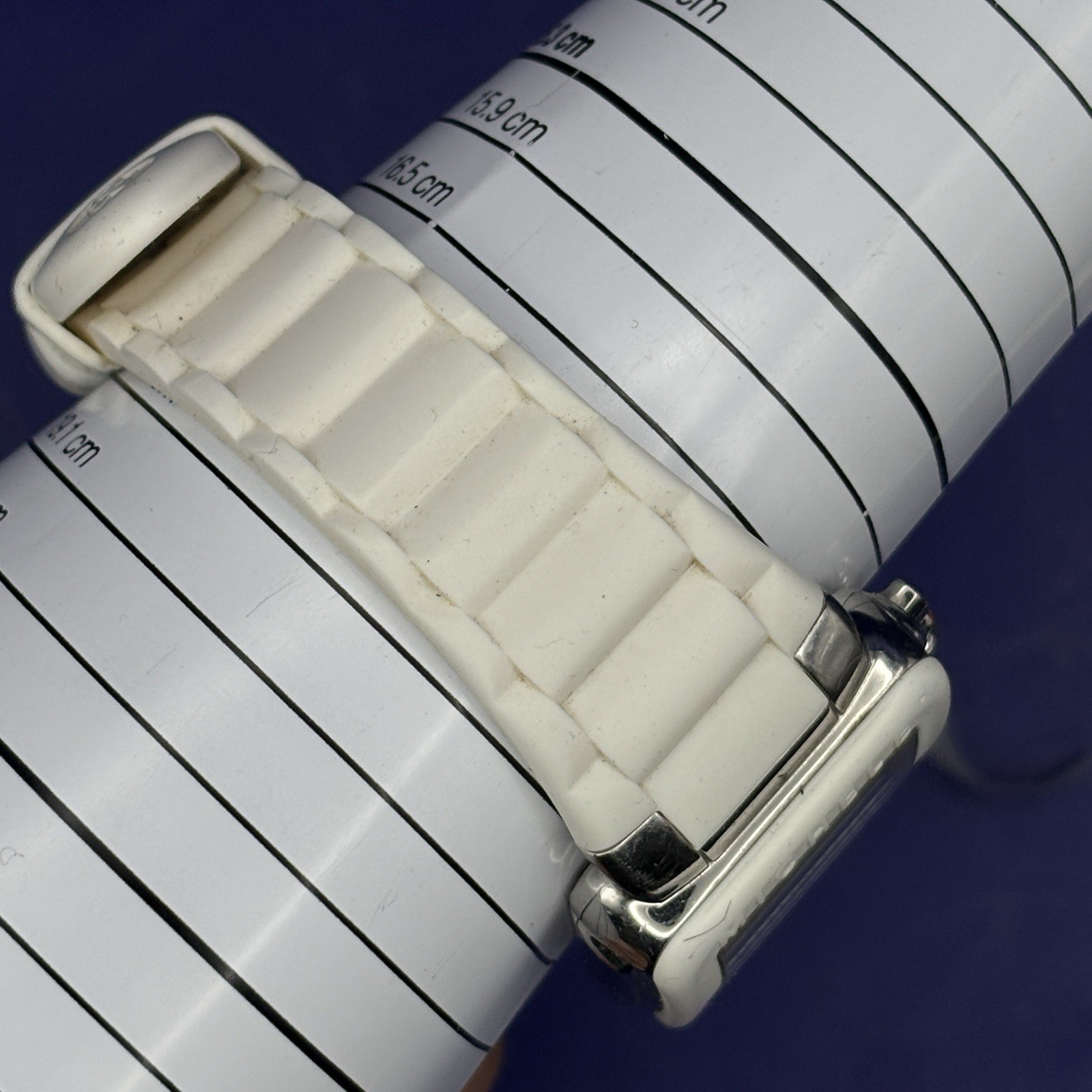 Michele Park MWW06L000001 White Rubber Strap Ladies Watch FOR PARTS/REPAIR