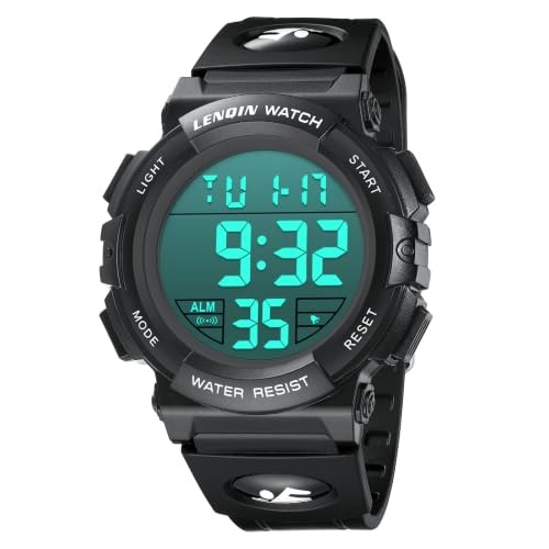 Mens Watches Digital Watch Sports Watches for Men LN-R050-Black Black
