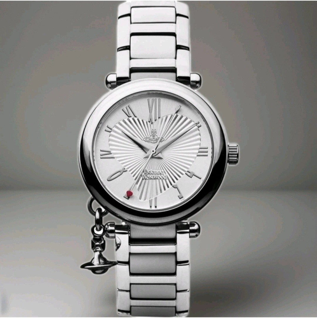 Vivienne Westwood Orb Watch, Heart Dial Silver Charm VV006SL Grade A Excellent