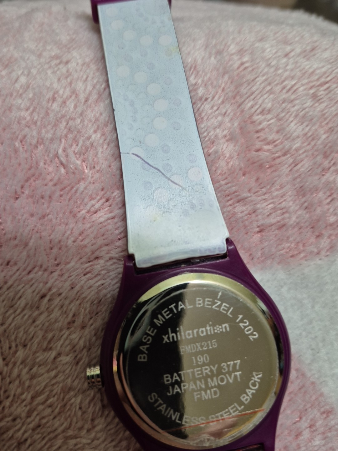 486. Working Ladies Purple Xhilaration Watch&8″Band It Still Has Plastic On Face