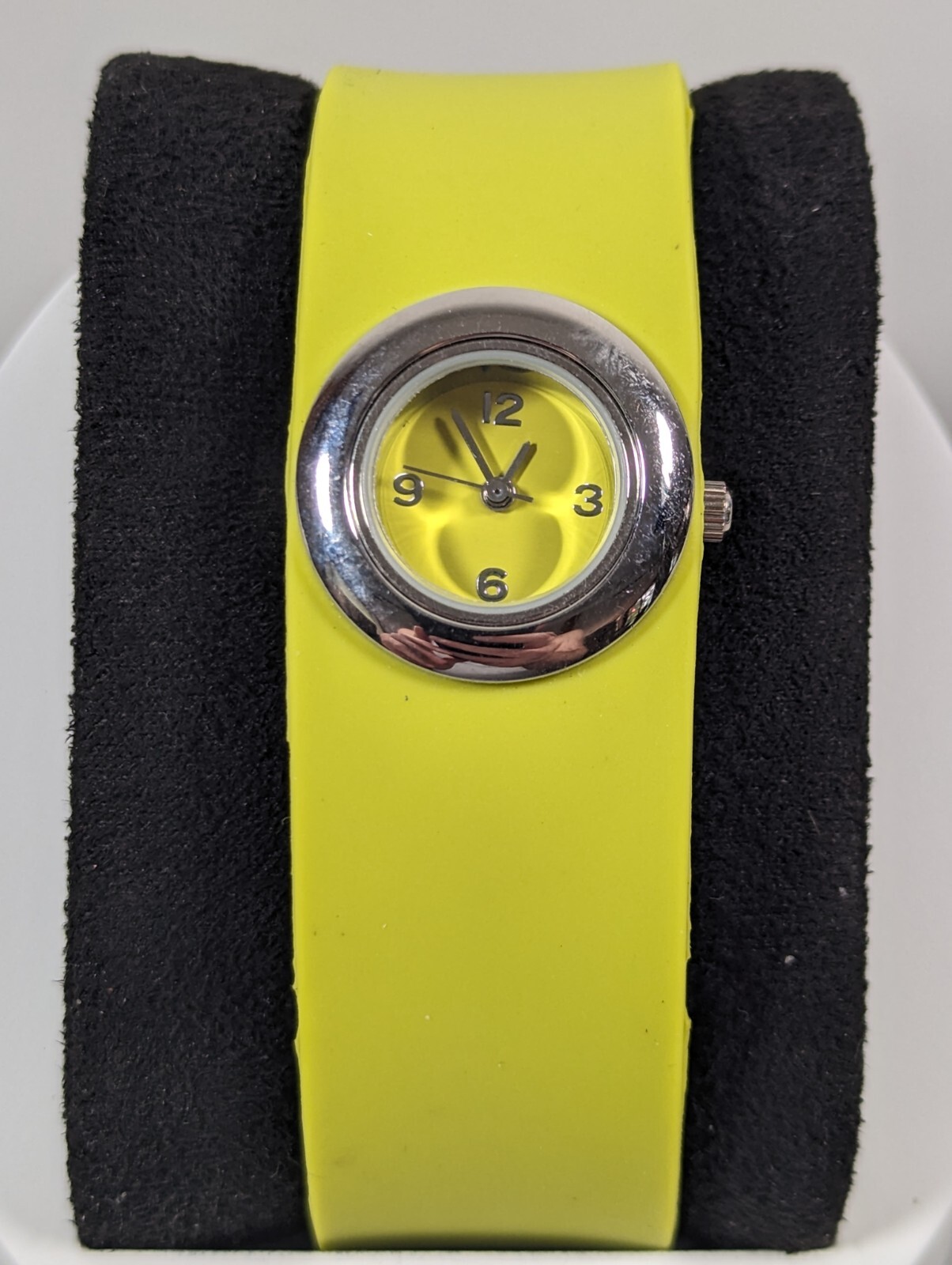 Xhilaration Green Dial Silver ToneBezel Green Silicone Band Watch