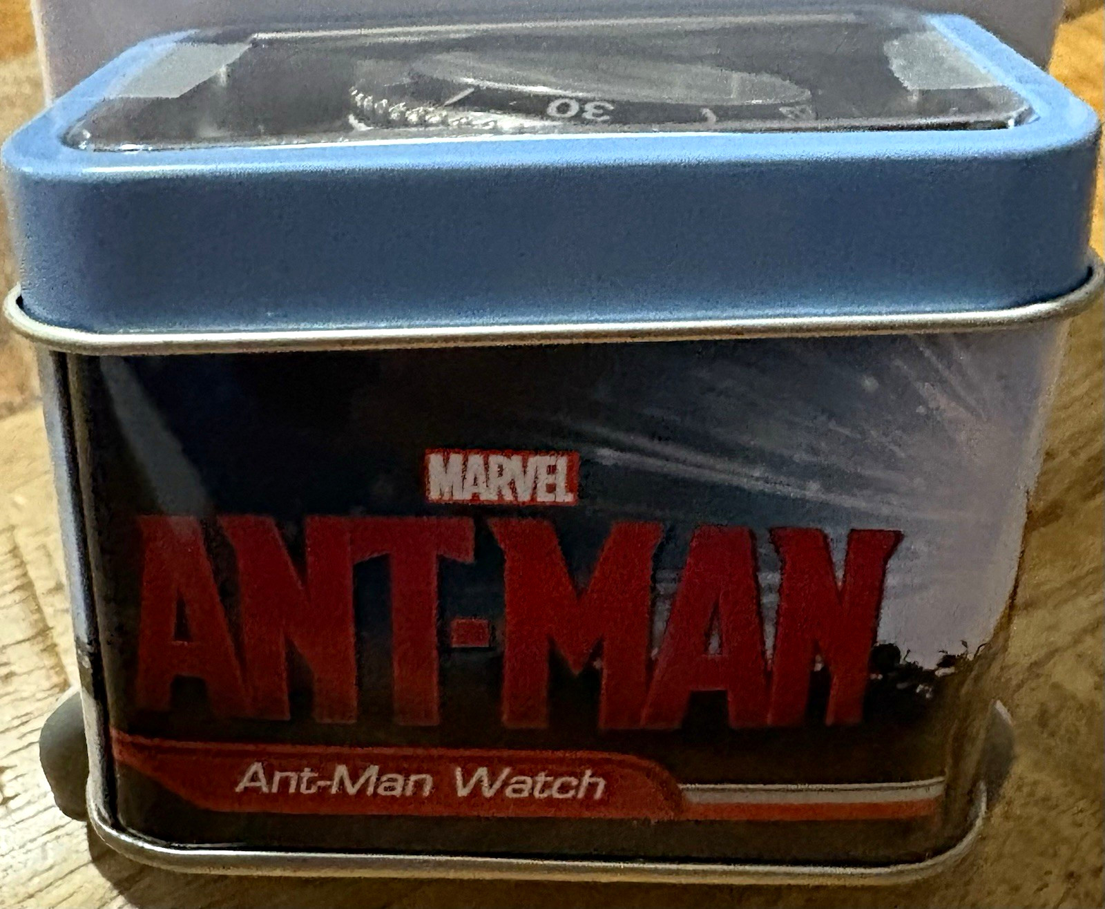 Marvel Ant-Man Quartz Analog Watch Black Rubber Strap Silver SS Case w/ Box