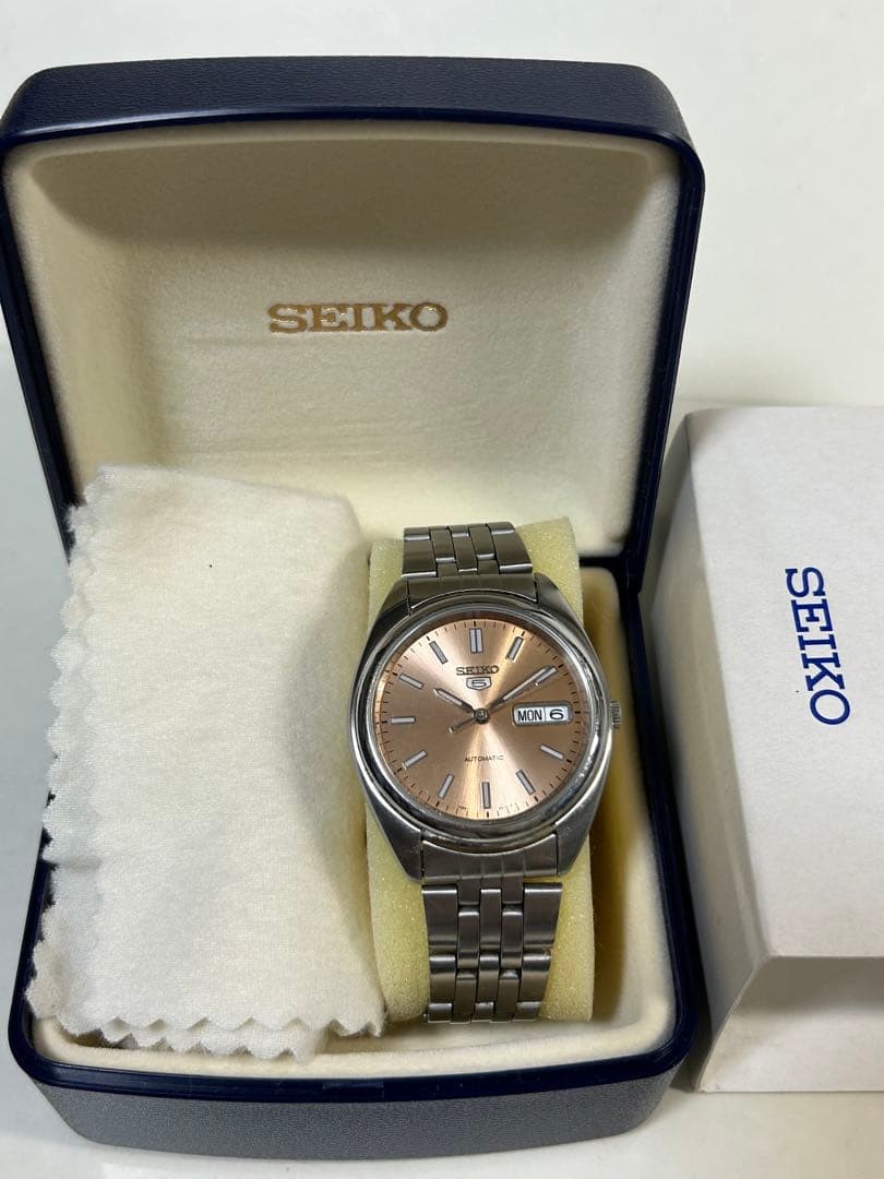 SEIKO 5 7S26-0430 Automatic Salmon Pink Dial Watch