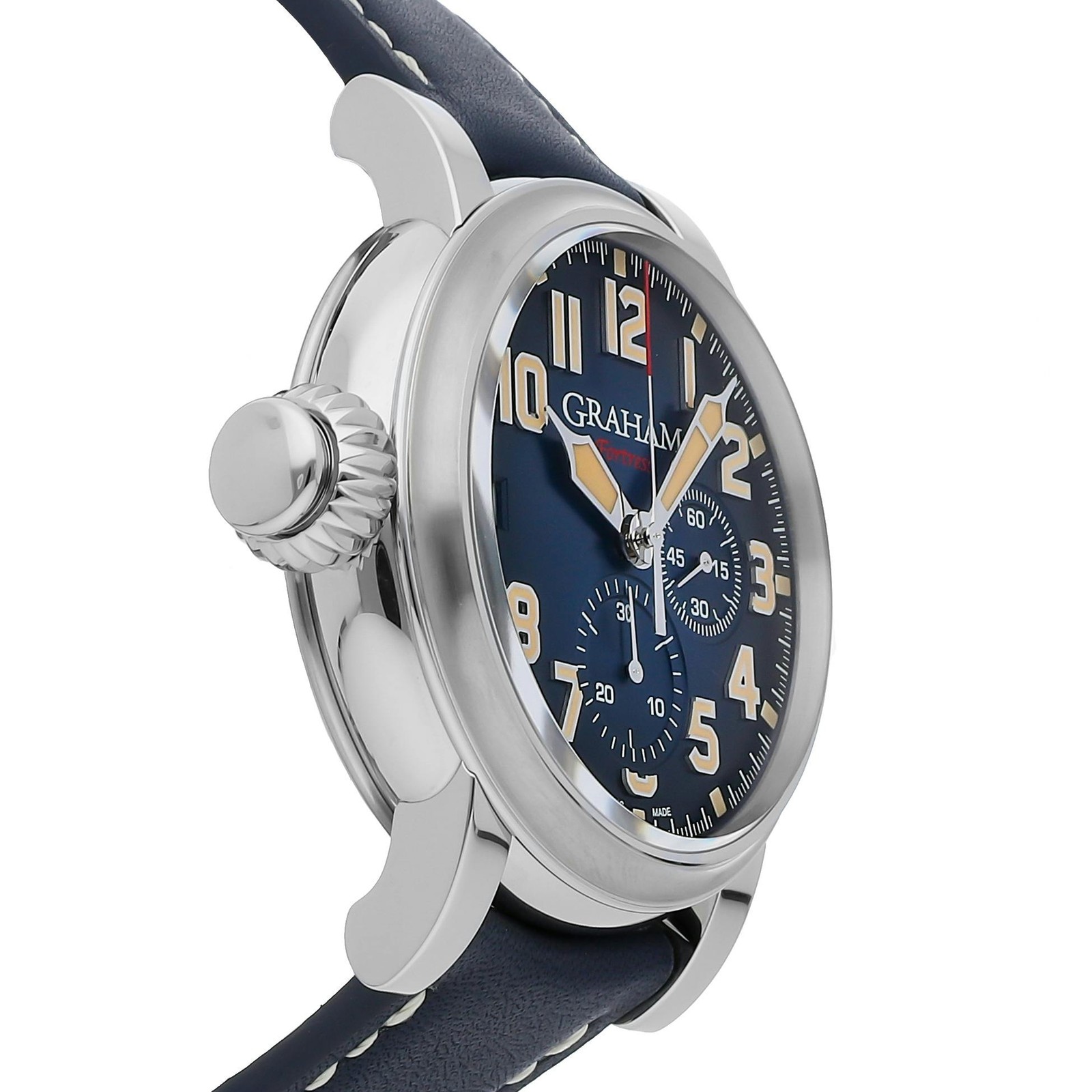 Graham Fortress Left Hand Limited Edition Steel Auto 47mm Blue 2FOAS.U01A.L129B